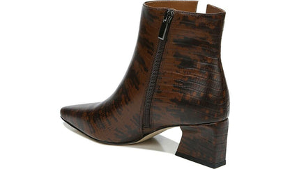 Franco Sarto Franco Sandria Block Heel Bootie Espresso Snake Print Leather