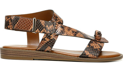 Franco Sarto Franco Glenni Sandal Brown Snake Print Faux Leather
