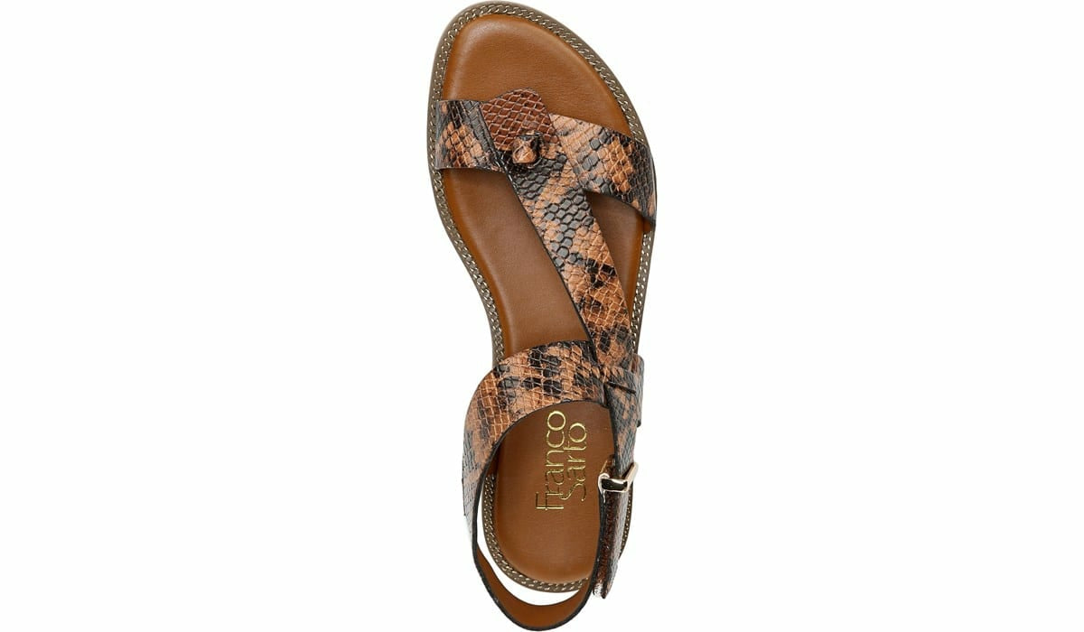 Franco Sarto Franco Glenni Sandal Brown Snake Print Faux Leather