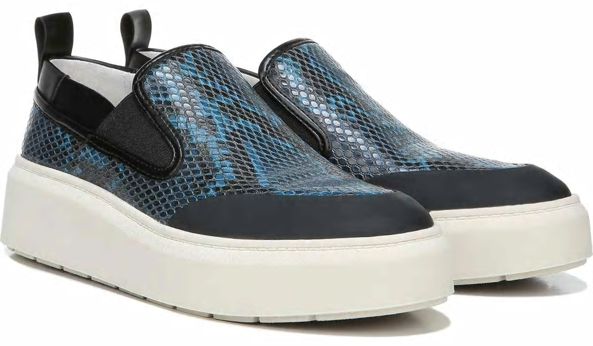 Franco Sarto Franco Lazer Platform Slip On Sneaker Pacific Blue Faux Leather