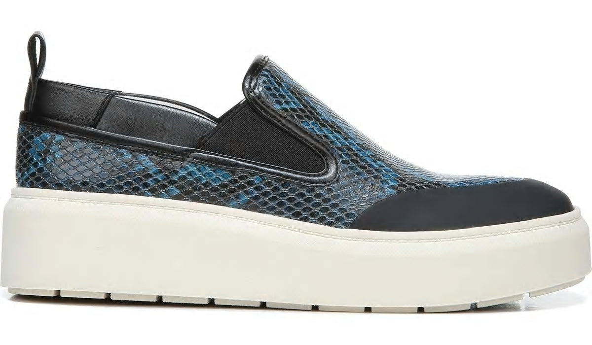 Franco Sarto Franco Lazer Platform Slip On Sneaker Pacific Blue Faux Leather