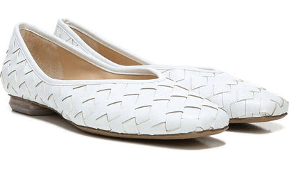 Franco Sarto Franco Ailee 4 Flat White Washed Faux Leather