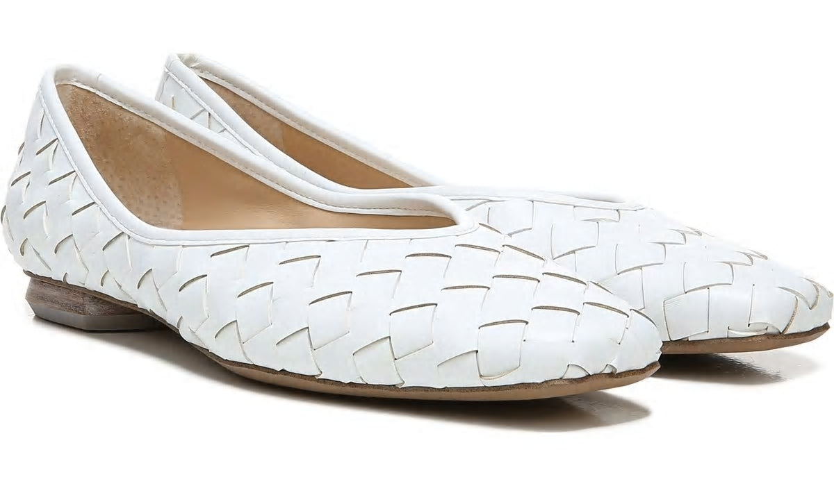 Franco Sarto Franco Ailee 4 Flat White Washed Faux Leather