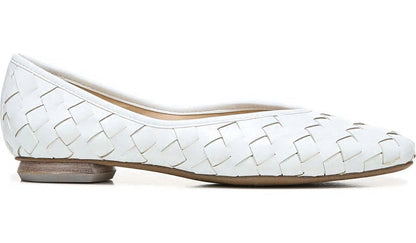 Franco Sarto Franco Ailee 4 Flat White Washed Faux Leather