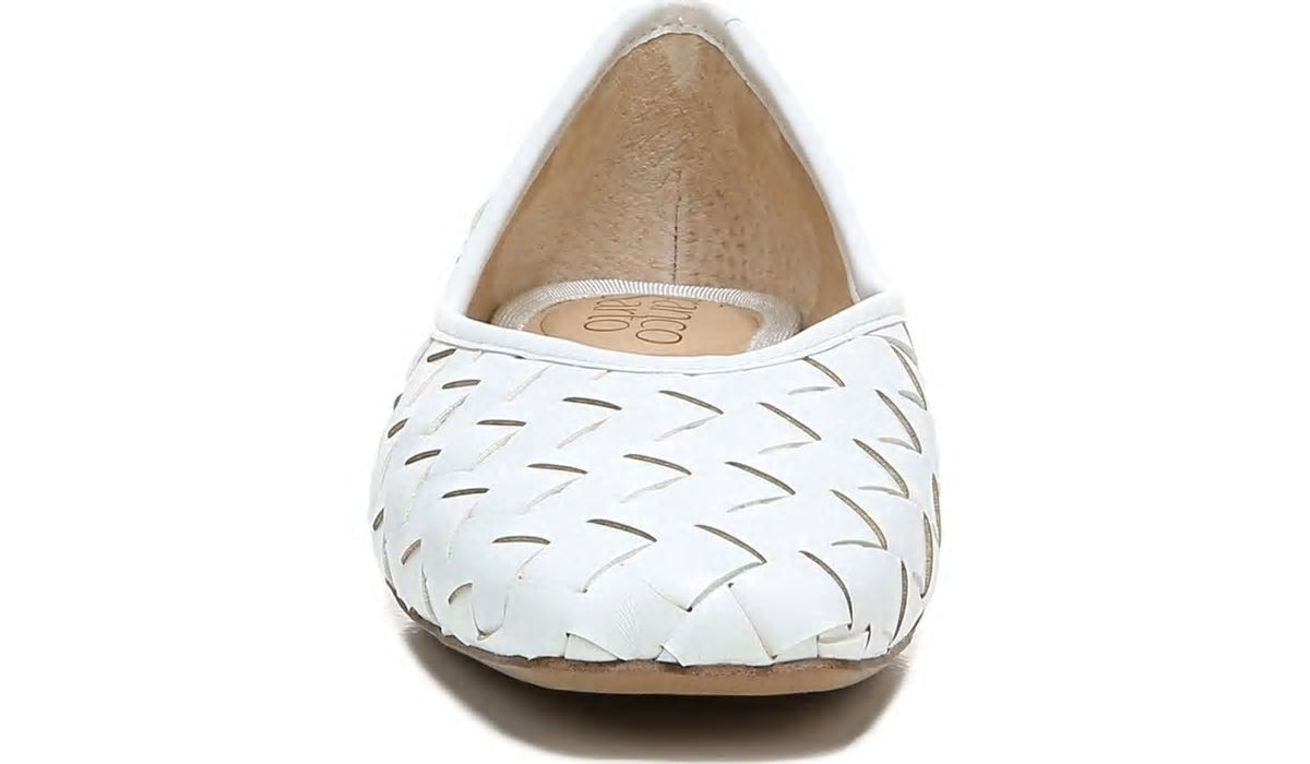 Franco Sarto Franco Ailee 4 Flat White Washed Faux Leather