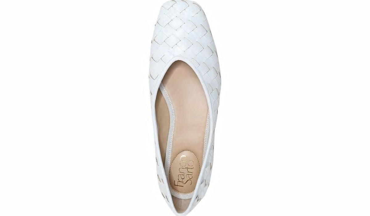 Franco Sarto Franco Ailee 4 Flat White Washed Faux Leather
