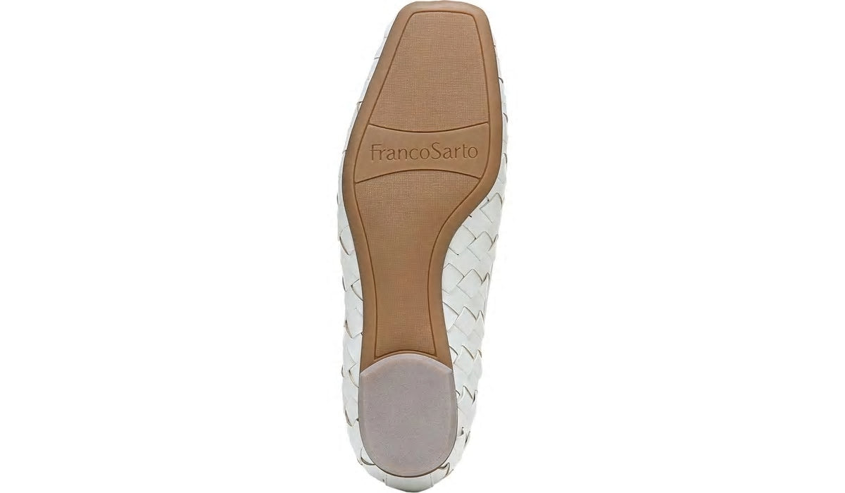 Franco Sarto Franco Ailee 4 Flat White Washed Faux Leather