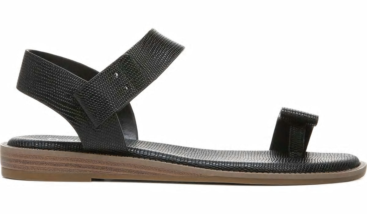 Franco Sarto Franco Geranio Sandal Black Snake Print Faux Leather