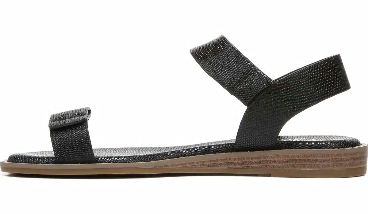 Franco Sarto Franco Geranio Sandal Black Snake Print Faux Leather