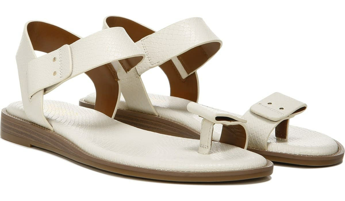 Franco Sarto Franco Geranio Sandal Linen Snake Print Faux Leather