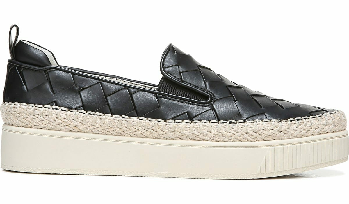 Franco Sarto Franco Homer 3 Platform Slip On Sneaker Black Faux Leather