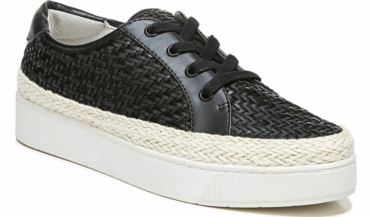 Franco Sarto Franco Hyria Platform Sneaker Black Woven Leather
