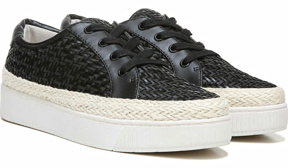 Franco Sarto Franco Hyria Platform Sneaker Black Woven Leather