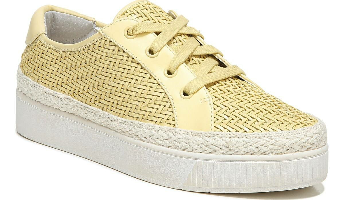 Franco Sarto Franco Hyria Platform Sneaker Yellow Woven Leather