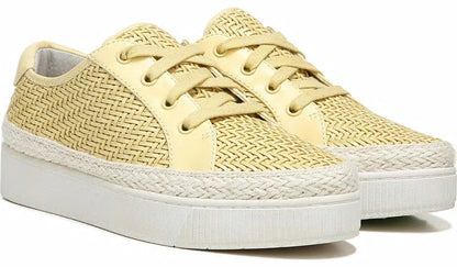 Franco Sarto Franco Hyria Platform Sneaker Yellow Woven Leather