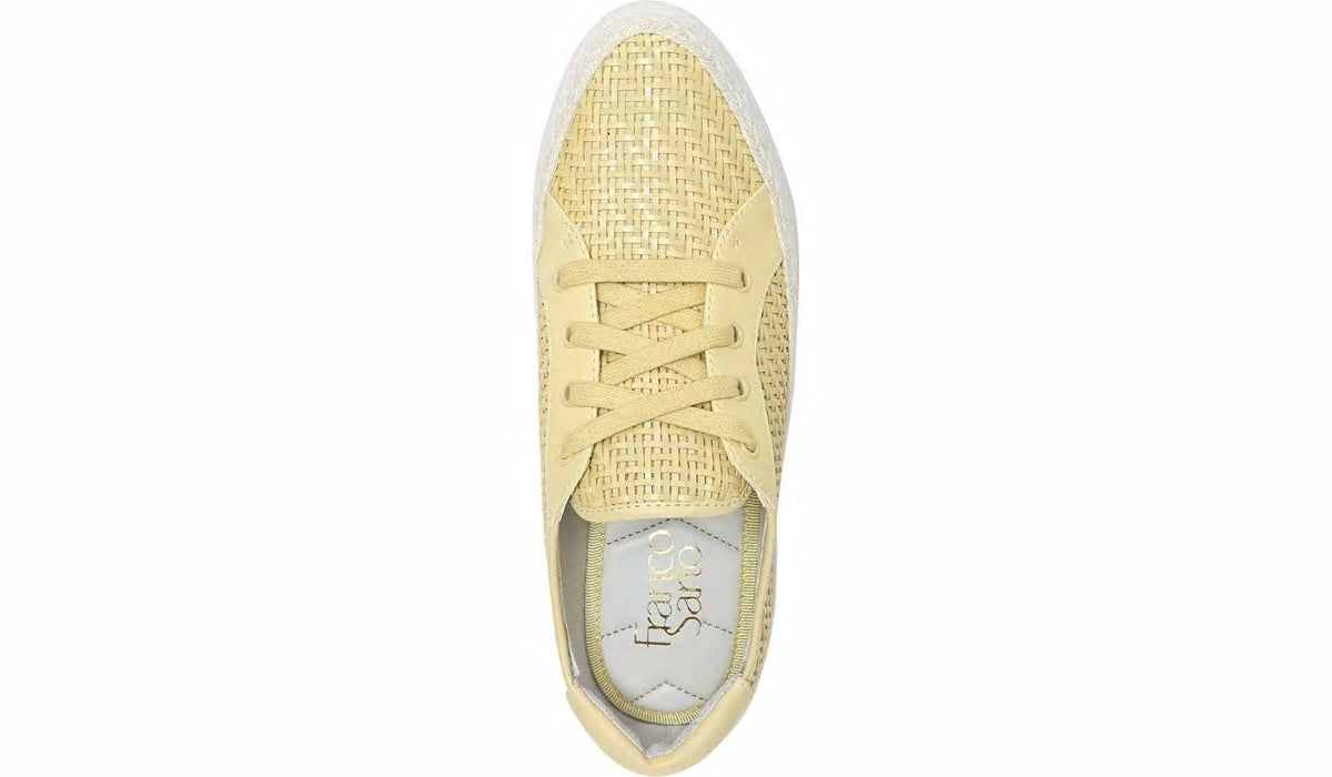 Franco Sarto Franco Hyria Platform Sneaker Yellow Woven Leather