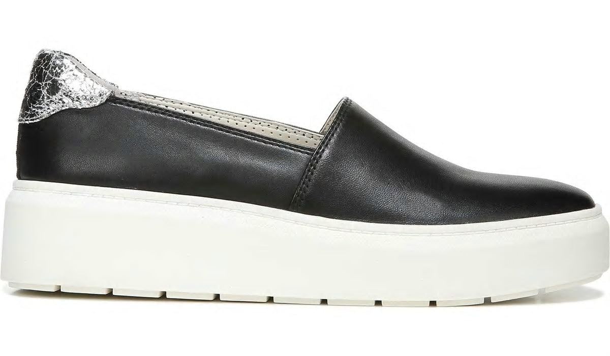 Franco Sarto Franco Lodi 2 Platform Slip On Sneaker Black Snake Print Faux Leather