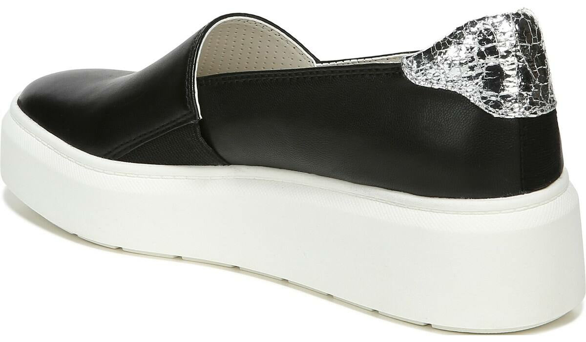 Franco Sarto Franco Lodi 2 Platform Slip On Sneaker Black Snake Print Faux Leather