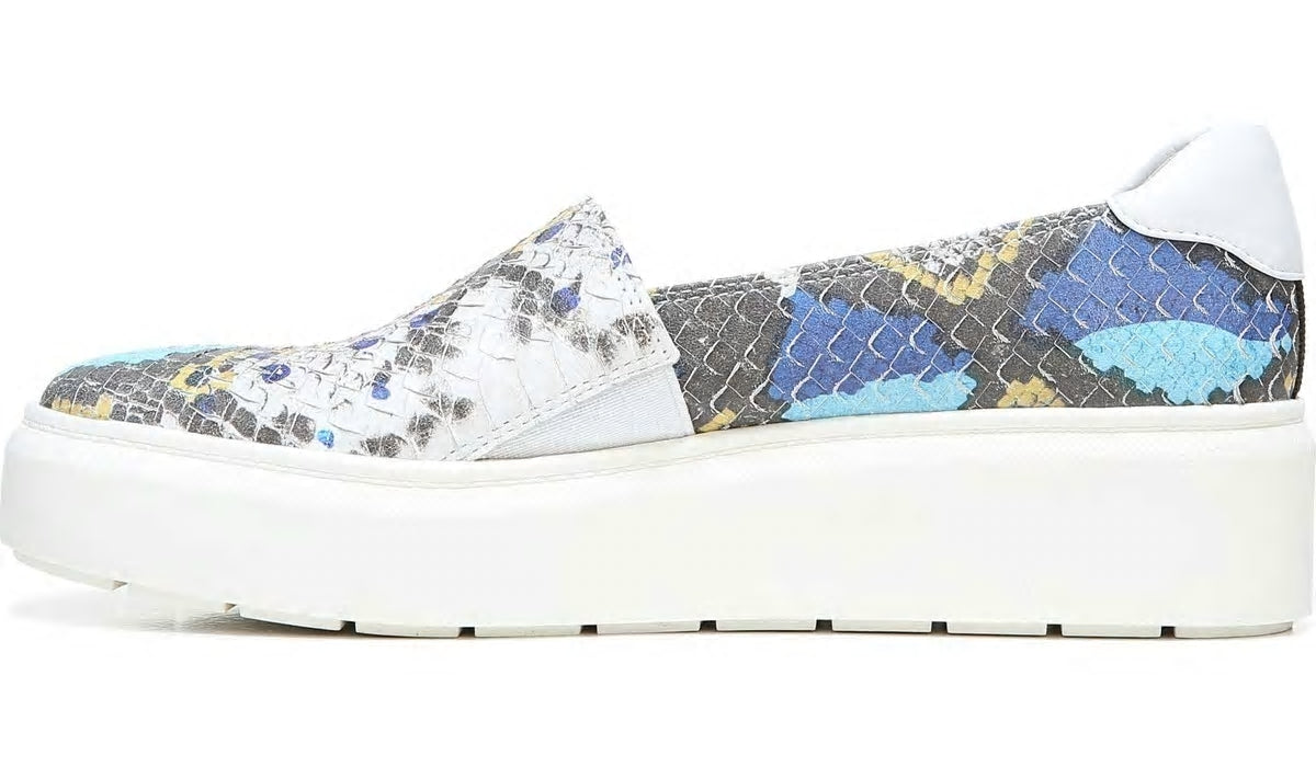 Franco Sarto Franco Lodi 2 Platform Slip On Sneaker Blue Multi Snake Faux Leather