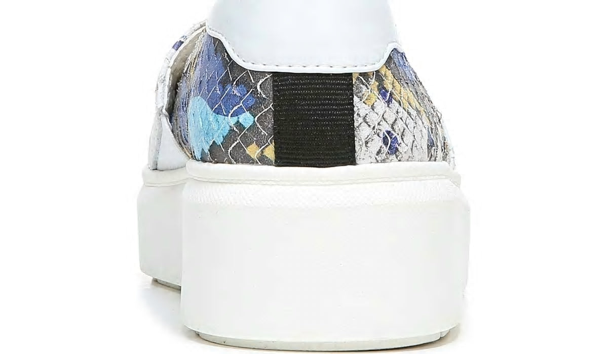 Franco Sarto Franco Lodi 2 Platform Slip On Sneaker Blue Multi Snake Faux Leather