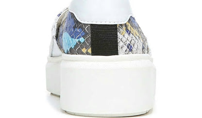 Franco Sarto Franco Lodi 2 Platform Slip On Sneaker Blue Multi Snake Faux Leather