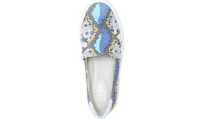 Franco Sarto Franco Lodi 2 Platform Slip On Sneaker Blue Multi Snake Faux Leather