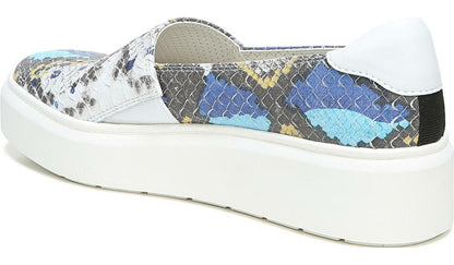 Franco Sarto Franco Lodi 2 Platform Slip On Sneaker Blue Multi Snake Faux Leather