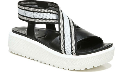 Franco Sarto Franco Niko Platform Sandal Black Grey Leather