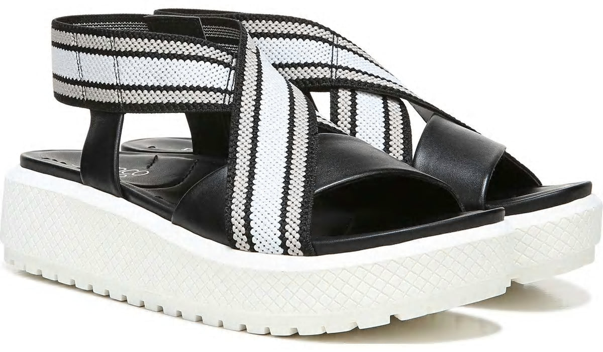 Franco Sarto Franco Niko Platform Sandal Black Grey Leather