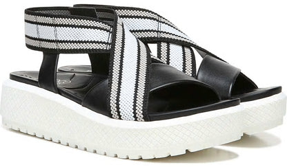 Franco Sarto Franco Niko Platform Sandal Black Grey Leather