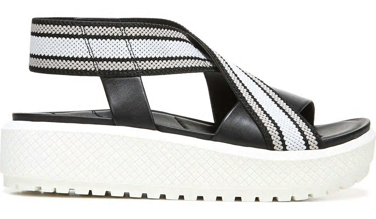 Franco Sarto Franco Niko Platform Sandal Black Grey Leather