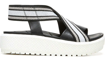 Franco Sarto Franco Niko Platform Sandal Black Grey Leather
