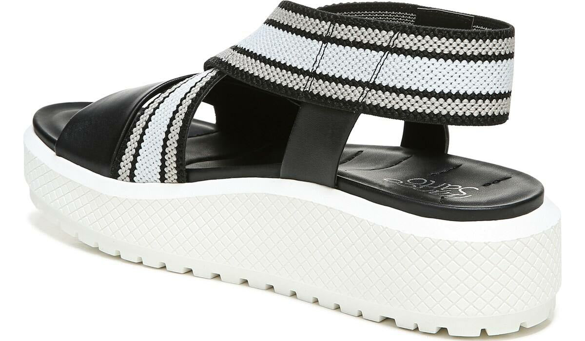 Franco Sarto Franco Niko Platform Sandal Black Grey Leather