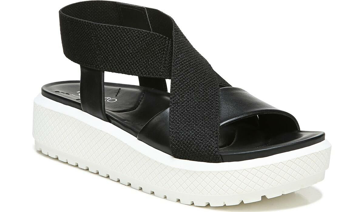 Franco Sarto Franco Niko Platform Sandal Black Leather