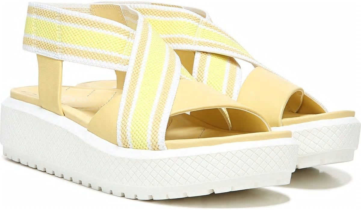 Franco Sarto Franco Niko Platform Sandal Light Yellow Leather