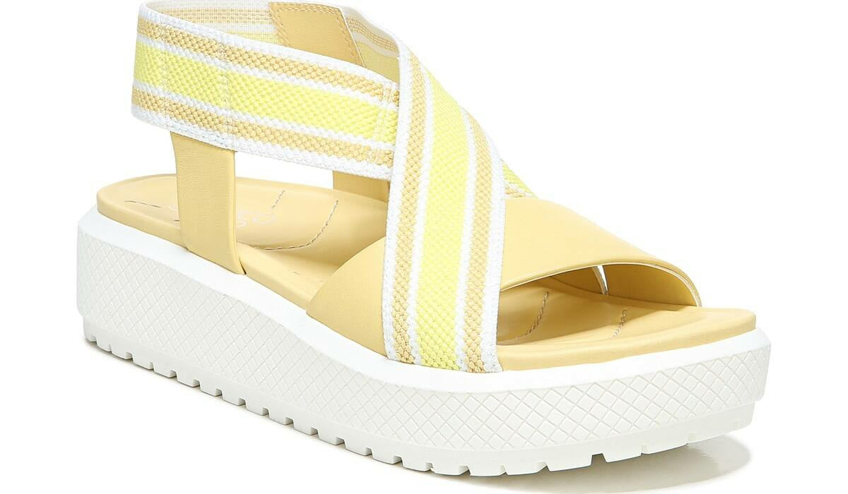 Franco Sarto Franco Niko Platform Sandal Light Yellow Leather