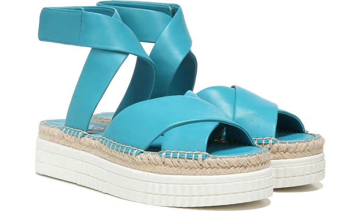 Franco Sarto Franco Brock Platform Sandal Teal Leather