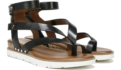 Franco Sarto Franco Daven Gladiator Sandal Black Faux Leather