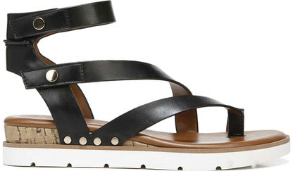 Franco Sarto Franco Daven Gladiator Sandal Black Faux Leather