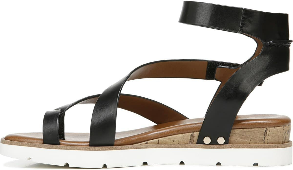 Franco Sarto Franco Daven Gladiator Sandal Black Faux Leather