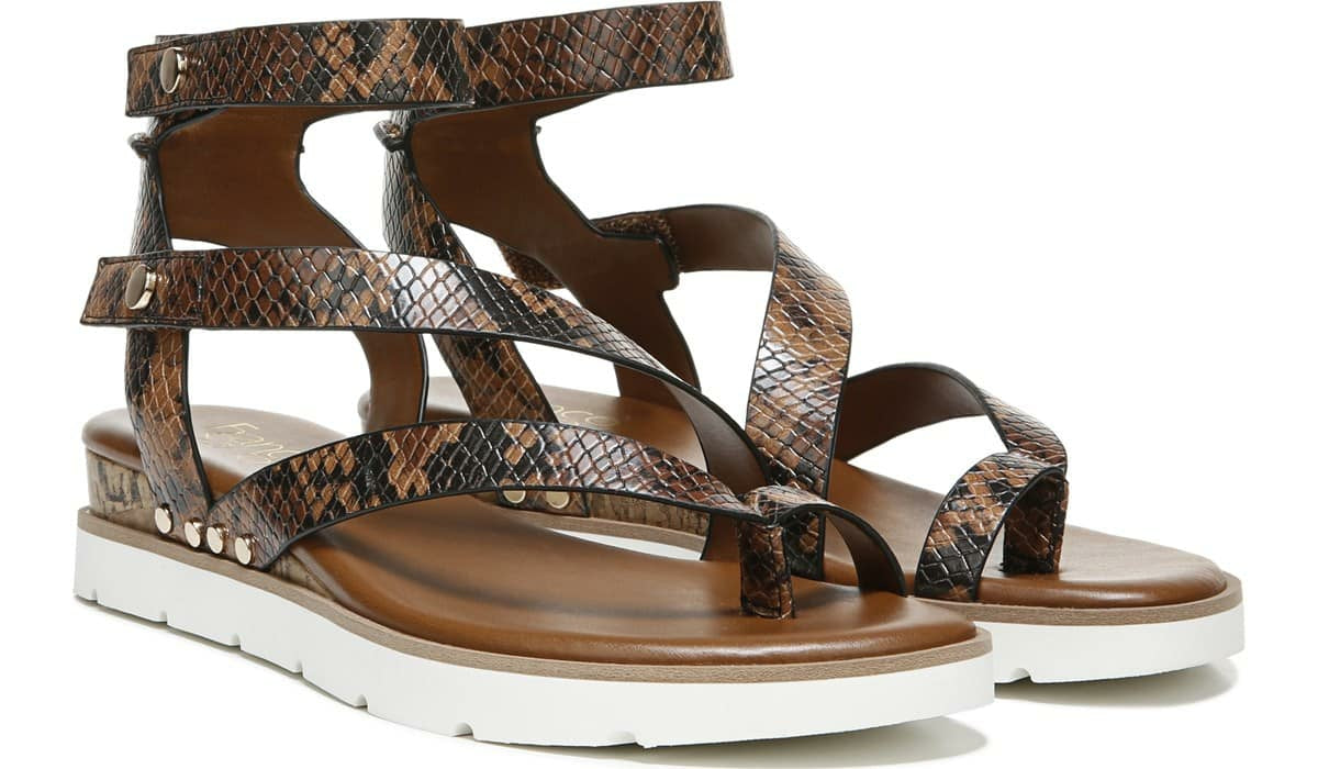 Franco Sarto Franco Daven Gladiator Sandal Cognac Snake Faux Leather