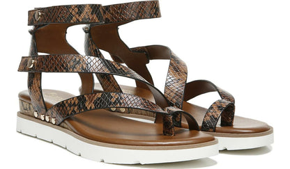 Franco Sarto Franco Daven Gladiator Sandal Cognac Snake Faux Leather