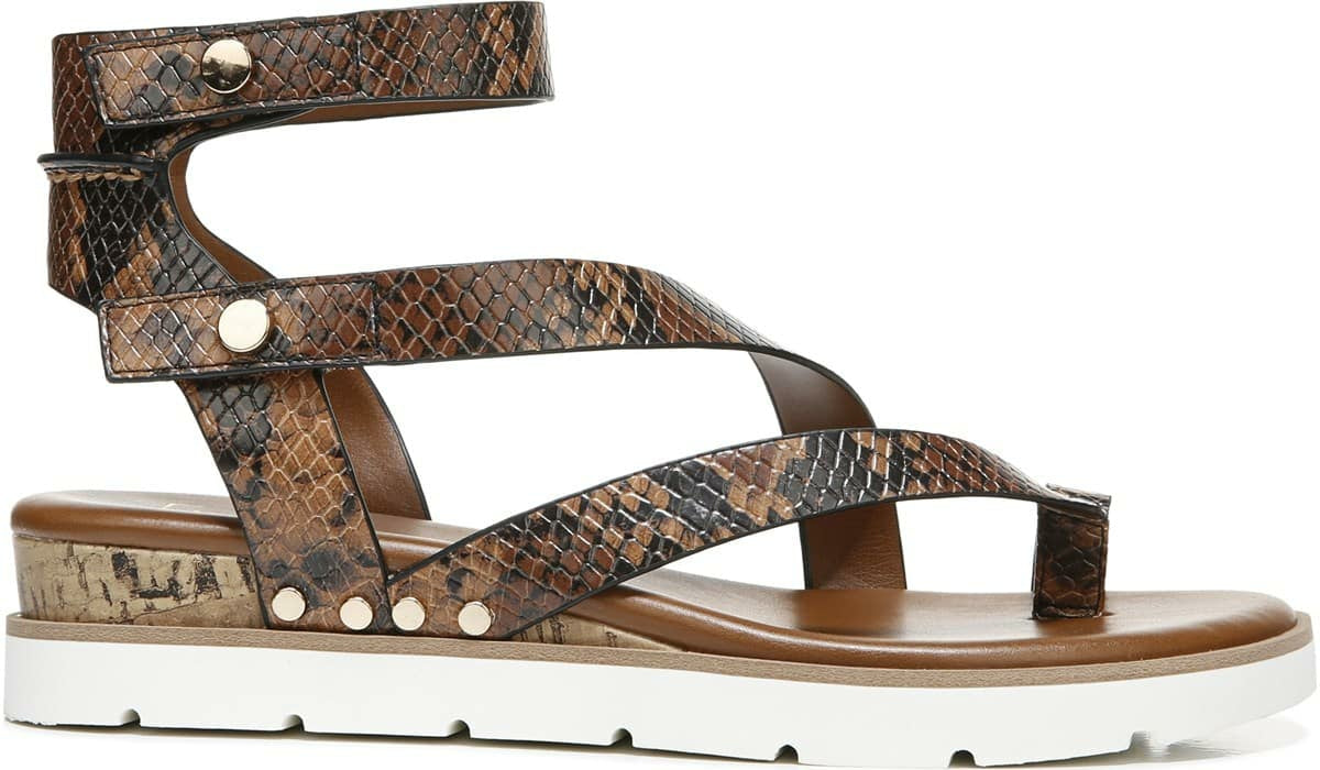 Franco Sarto Franco Daven Gladiator Sandal Cognac Snake Faux Leather