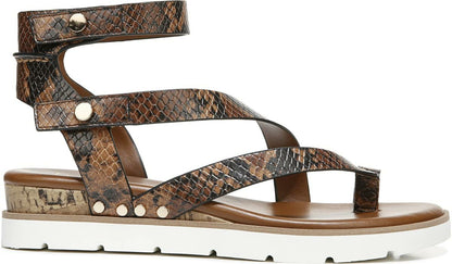 Franco Sarto Franco Daven Gladiator Sandal Cognac Snake Faux Leather