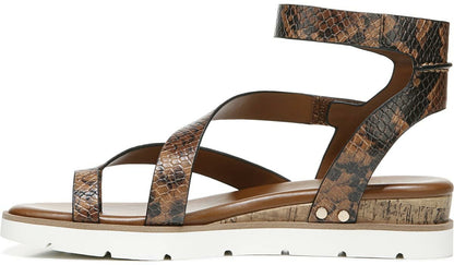 Franco Sarto Franco Daven Gladiator Sandal Cognac Snake Faux Leather