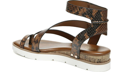 Franco Sarto Franco Daven Gladiator Sandal Cognac Snake Faux Leather