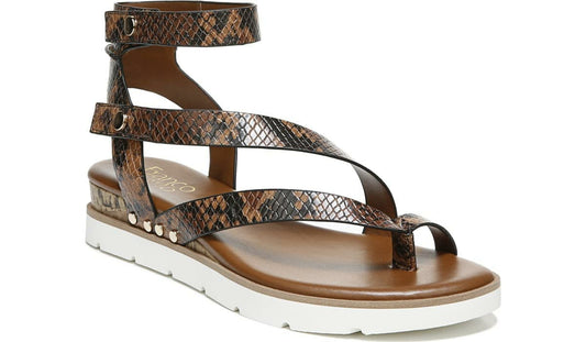 Franco Sarto Franco Daven Gladiator Sandal Cognac Snake Faux Leather