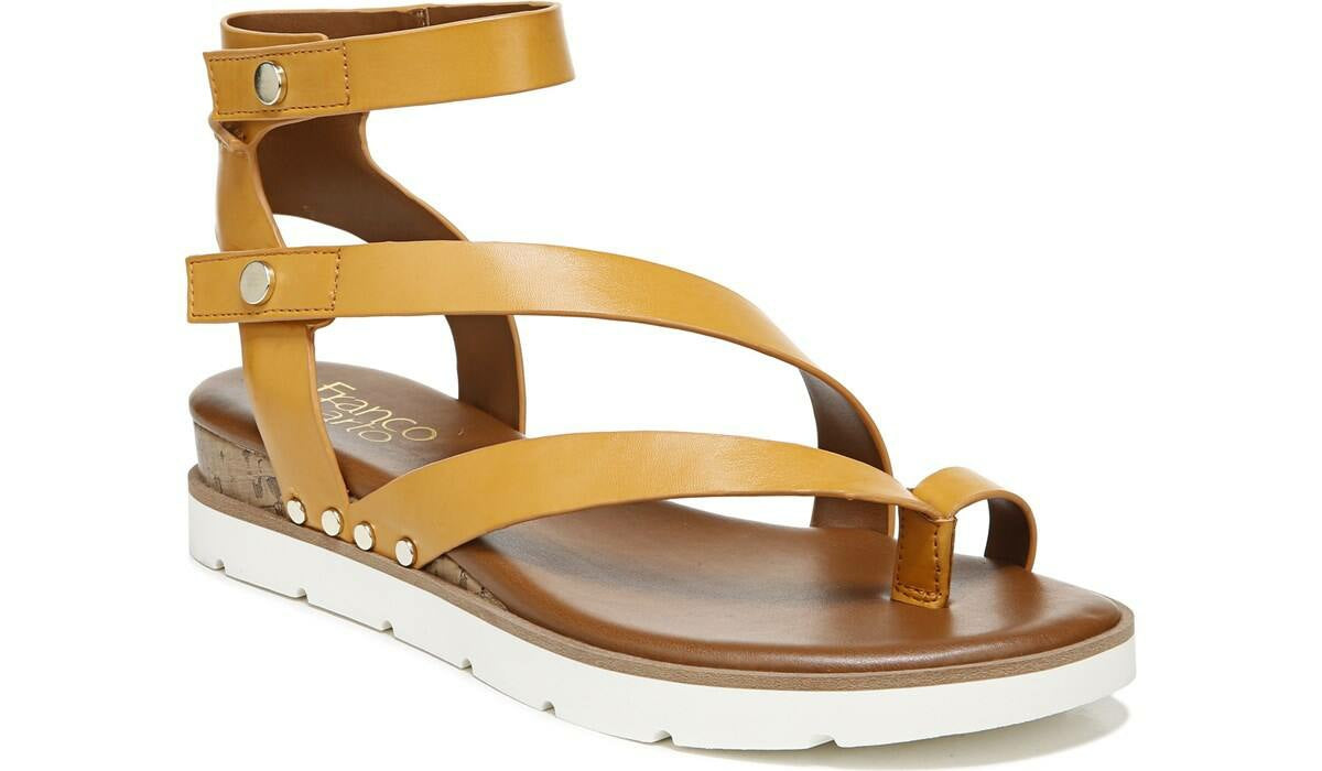 Franco Sarto Franco Daven Gladiator Sandal Goldenrod Faux Leather