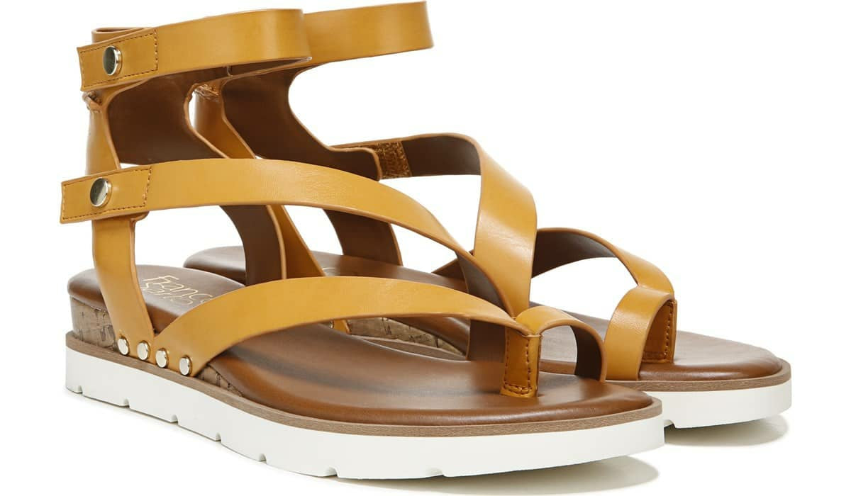 Franco Sarto Franco Daven Gladiator Sandal Goldenrod Faux Leather