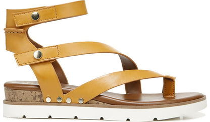 Franco Sarto Franco Daven Gladiator Sandal Goldenrod Faux Leather